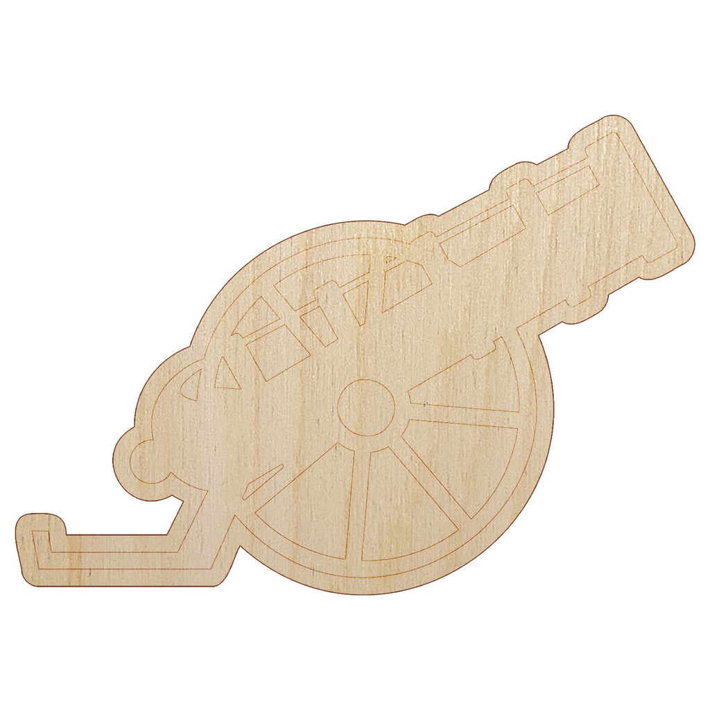 Medieval War Cannon Unfinished Wood Shape Piece Cutout for DIY Craft Projects