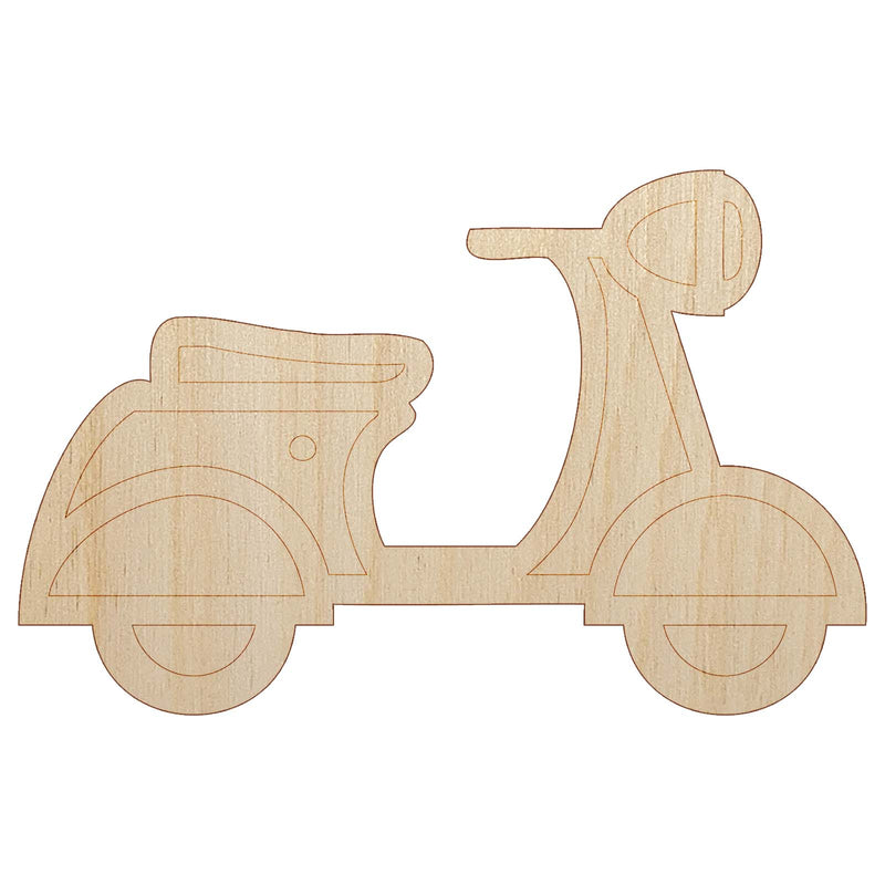 Moped Scooter Motor Vehicle Unfinished Wood Shape Piece Cutout for DIY Craft Projects