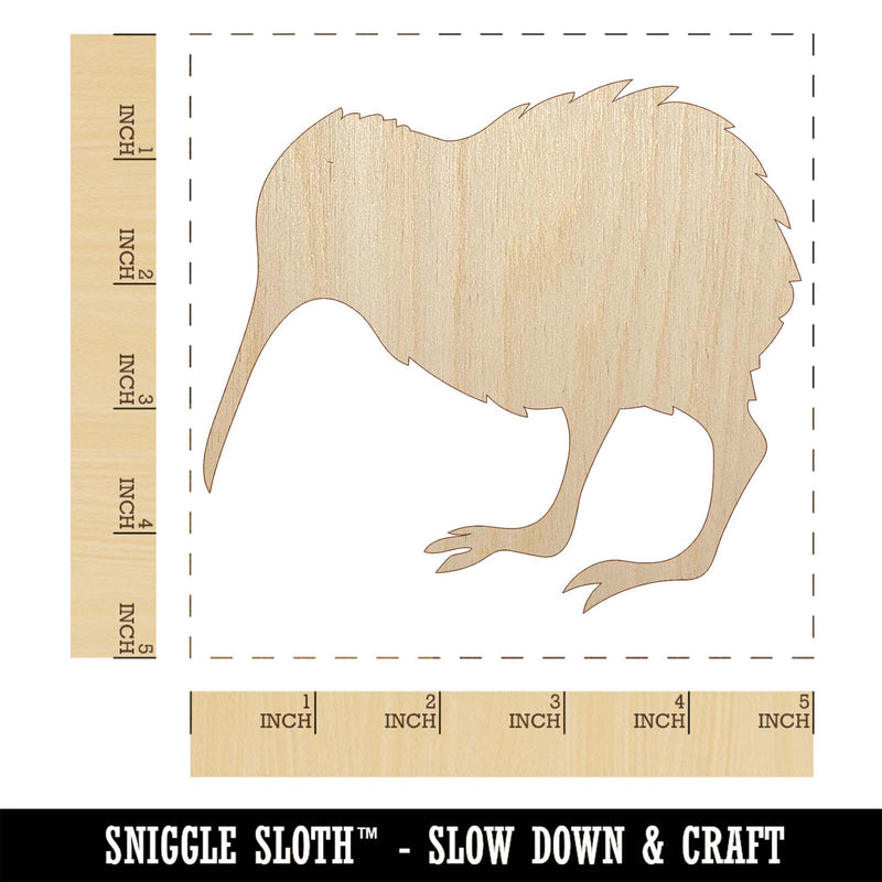 New Zealand Kiwi Bird Unfinished Wood Shape Piece Cutout for DIY Craft Projects