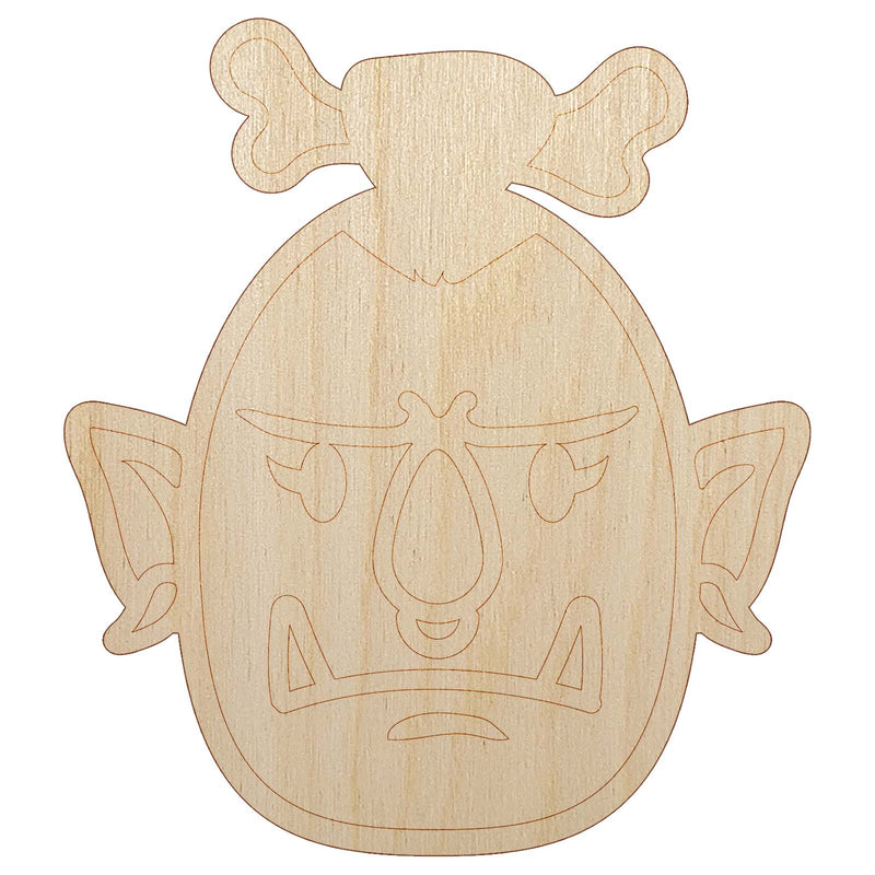 Orc Female Character Face Unfinished Wood Shape Piece Cutout for DIY Craft Projects