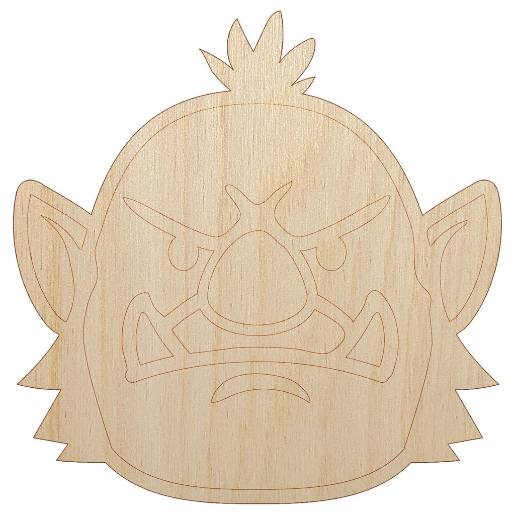 Orc Male Character Face Unfinished Wood Shape Piece Cutout for DIY Craft Projects