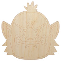 Orc Male Character Face Unfinished Wood Shape Piece Cutout for DIY Craft Projects