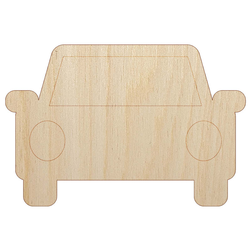 Parked Car Automobile Icon Unfinished Wood Shape Piece Cutout for DIY Craft Projects