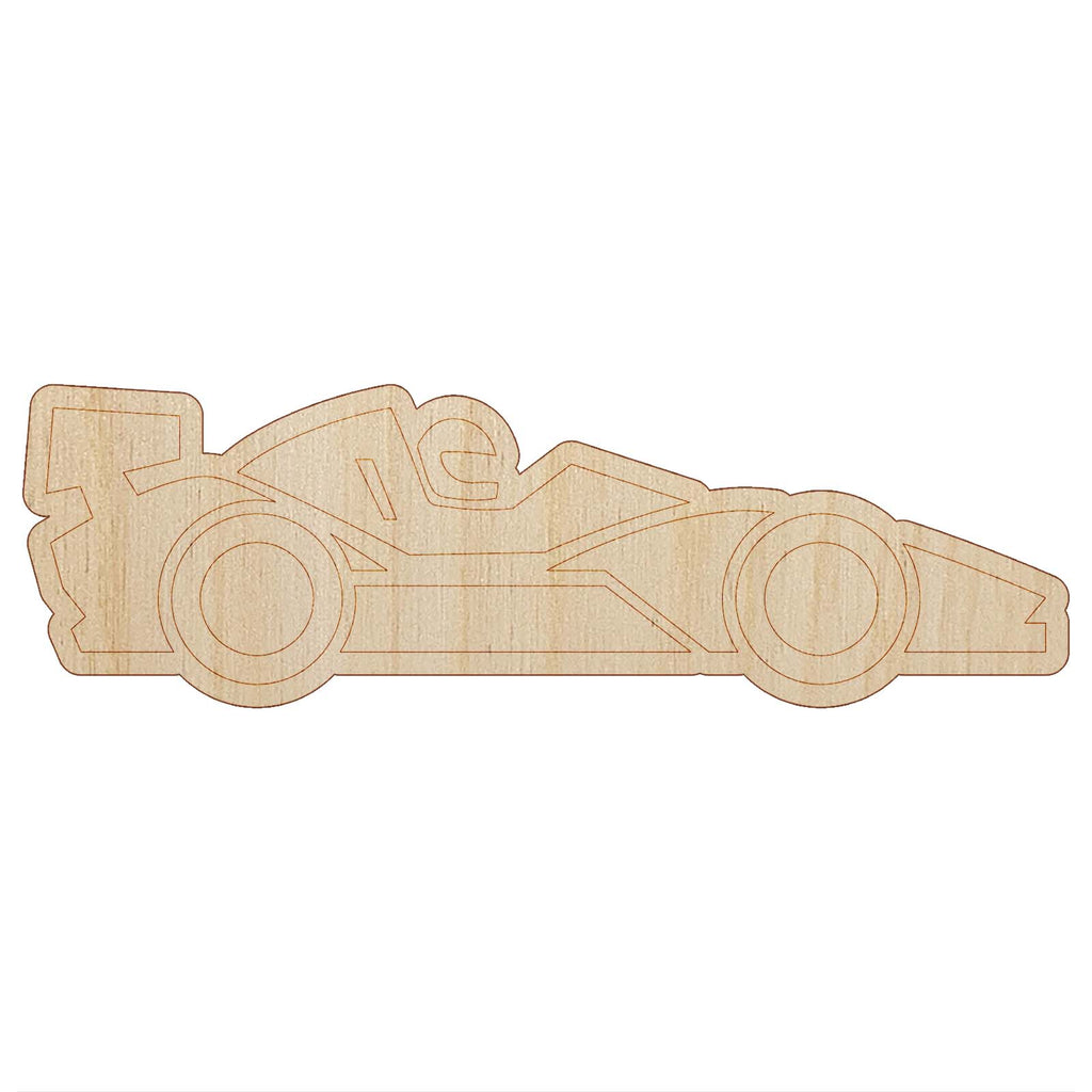 Racing Car Racecar Vehicle Automobile Unfinished Wood Shape Piece Cutout for DIY Craft Projects