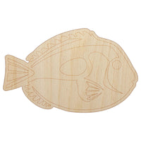 Regal Blue Tang Surgeonfish Fish Unfinished Wood Shape Piece Cutout for DIY Craft Projects