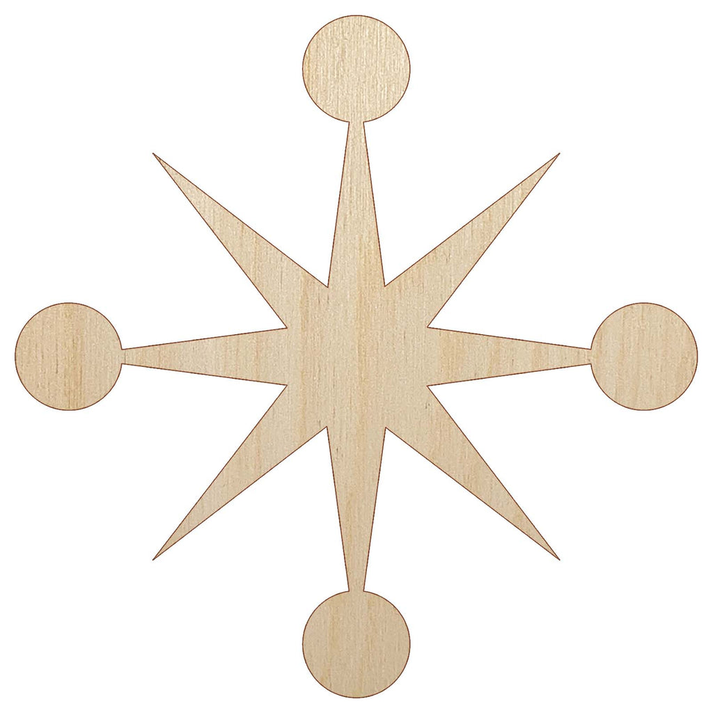 Retro Star Jacks Unfinished Wood Shape Piece Cutout for DIY Craft Projects