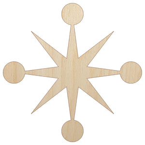 Retro Star Jacks Unfinished Wood Shape Piece Cutout for DIY Craft Projects
