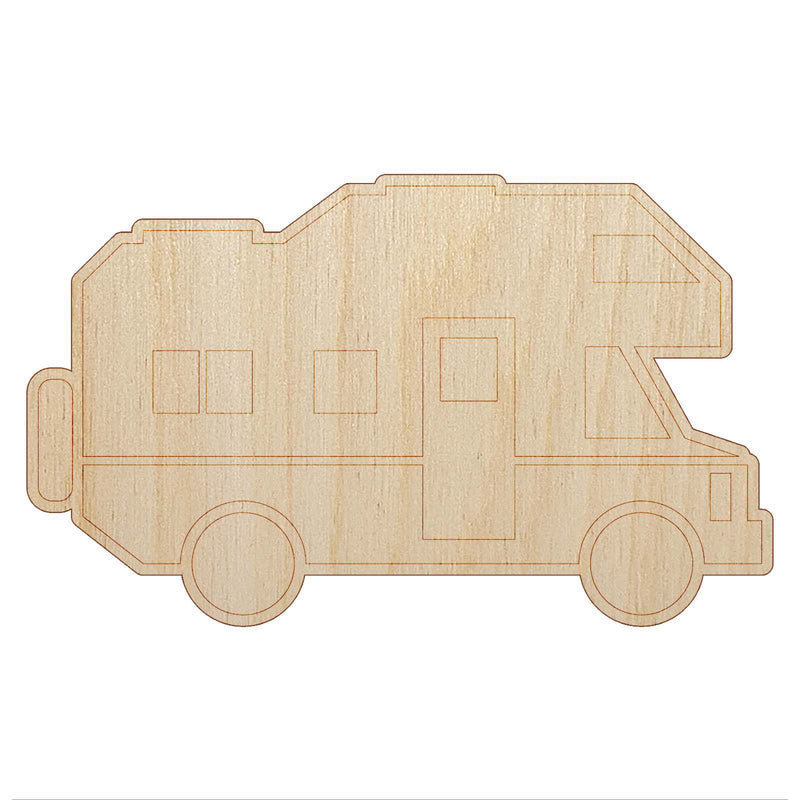 RV Road Trip Camping Automobile Family Vehicle Unfinished Wood Shape Piece Cutout for DIY Craft Projects