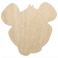 Smiling Spotted Hyena Head Unfinished Wood Shape Piece Cutout for DIY Craft Projects