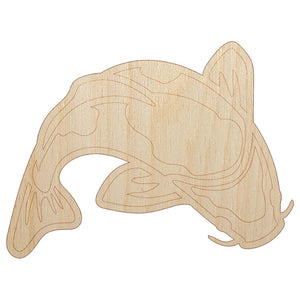 Spotted Koi Fish Unfinished Wood Shape Piece Cutout for DIY Craft Projects