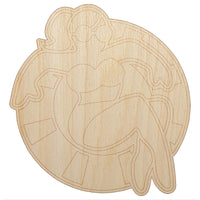 Summer Woman in Swimsuit Floating Unfinished Wood Shape Piece Cutout for DIY Craft Projects