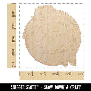 Summer Woman in Swimsuit Floating Unfinished Wood Shape Piece Cutout for DIY Craft Projects