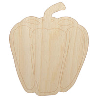 Sweet Bell Pepper Unfinished Wood Shape Piece Cutout for DIY Craft Projects
