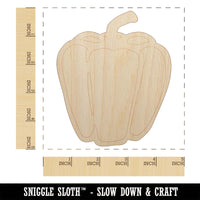 Sweet Bell Pepper Unfinished Wood Shape Piece Cutout for DIY Craft Projects