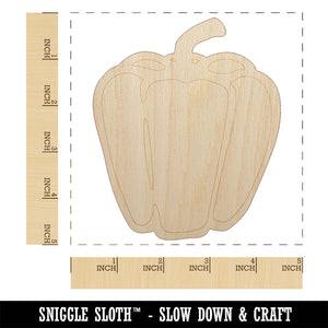 Sweet Bell Pepper Unfinished Wood Shape Piece Cutout for DIY Craft Projects