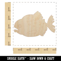 Toothy Piranha Fish Unfinished Wood Shape Piece Cutout for DIY Craft Projects