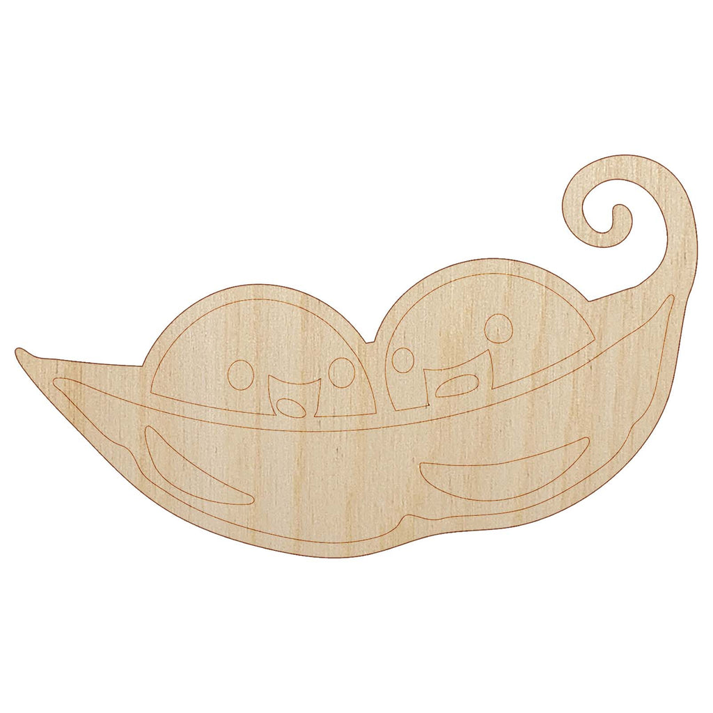 Two Peas in a Pod Unfinished Wood Shape Piece Cutout for DIY Craft Projects