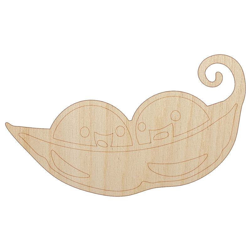 Two Peas in a Pod Unfinished Wood Shape Piece Cutout for DIY Craft Projects