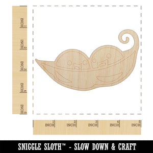 Two Peas in a Pod Unfinished Wood Shape Piece Cutout for DIY Craft Projects