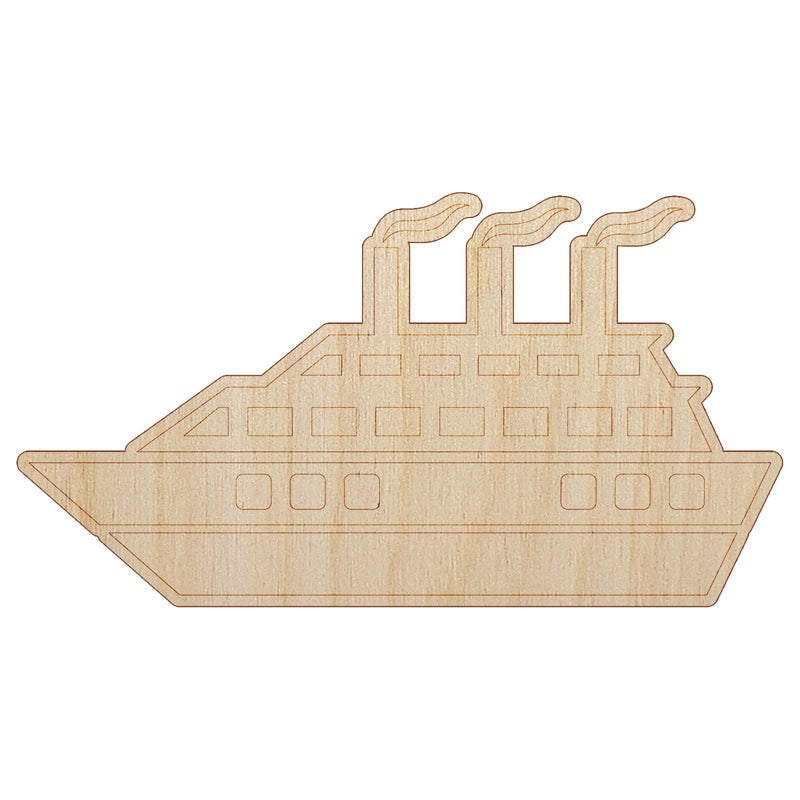 Vacation Cruise Ship Boat Unfinished Wood Shape Piece Cutout for DIY Craft Projects