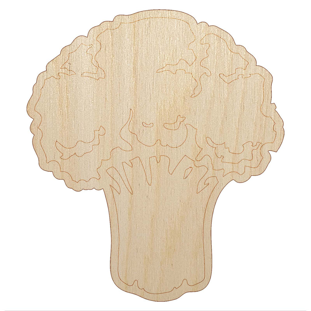 Vegetable Broccoli Unfinished Wood Shape Piece Cutout for DIY Craft Projects