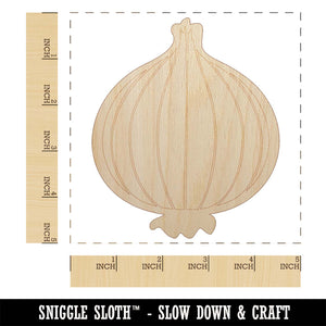 Vegetable Onion Plant Unfinished Wood Shape Piece Cutout for DIY Craft Projects