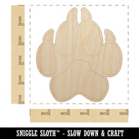 Wolf Coyote Paw Print Unfinished Wood Shape Piece Cutout for DIY Craft Projects