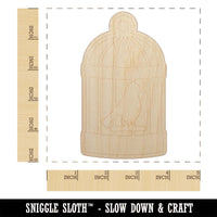Bird Cage with Bird Unfinished Wood Shape Piece Cutout for DIY Craft Projects