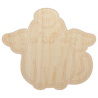 Cat Angel Unfinished Wood Shape Piece Cutout for DIY Craft Projects