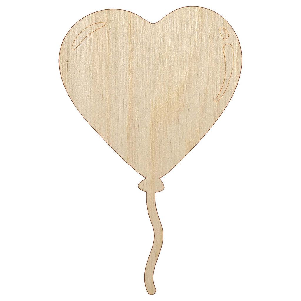 Heart Balloon Valentine's Day Unfinished Wood Shape Piece Cutout for DIY Craft Projects