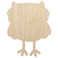 Owl Smart with Glasses Unfinished Wood Shape Piece Cutout for DIY Craft Projects