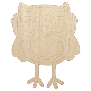Owl Smart with Glasses Unfinished Wood Shape Piece Cutout for DIY Craft Projects