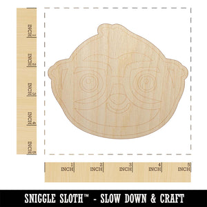 Sloth Smart with Glasses Unfinished Wood Shape Piece Cutout for DIY Craft Projects