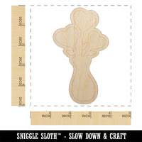 Vase of Heart Flowers Valentine's Day Unfinished Wood Shape Piece Cutout for DIY Craft Projects