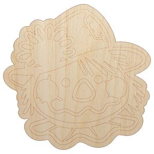 Cute Scarecrow Face Unfinished Wood Shape Piece Cutout for DIY Craft Projects