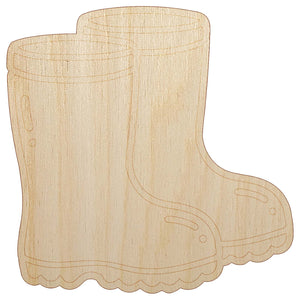 Rubber Rain Boots Unfinished Wood Shape Piece Cutout for DIY Craft Projects