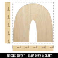 Exaggerated Fun Rainbow Unfinished Wood Shape Piece Cutout for DIY Craft Projects