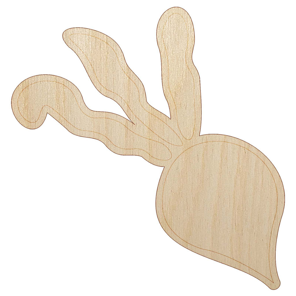 Radish Vegetable Vegetarian Doodle Unfinished Wood Shape Piece Cutout for DIY Craft Projects