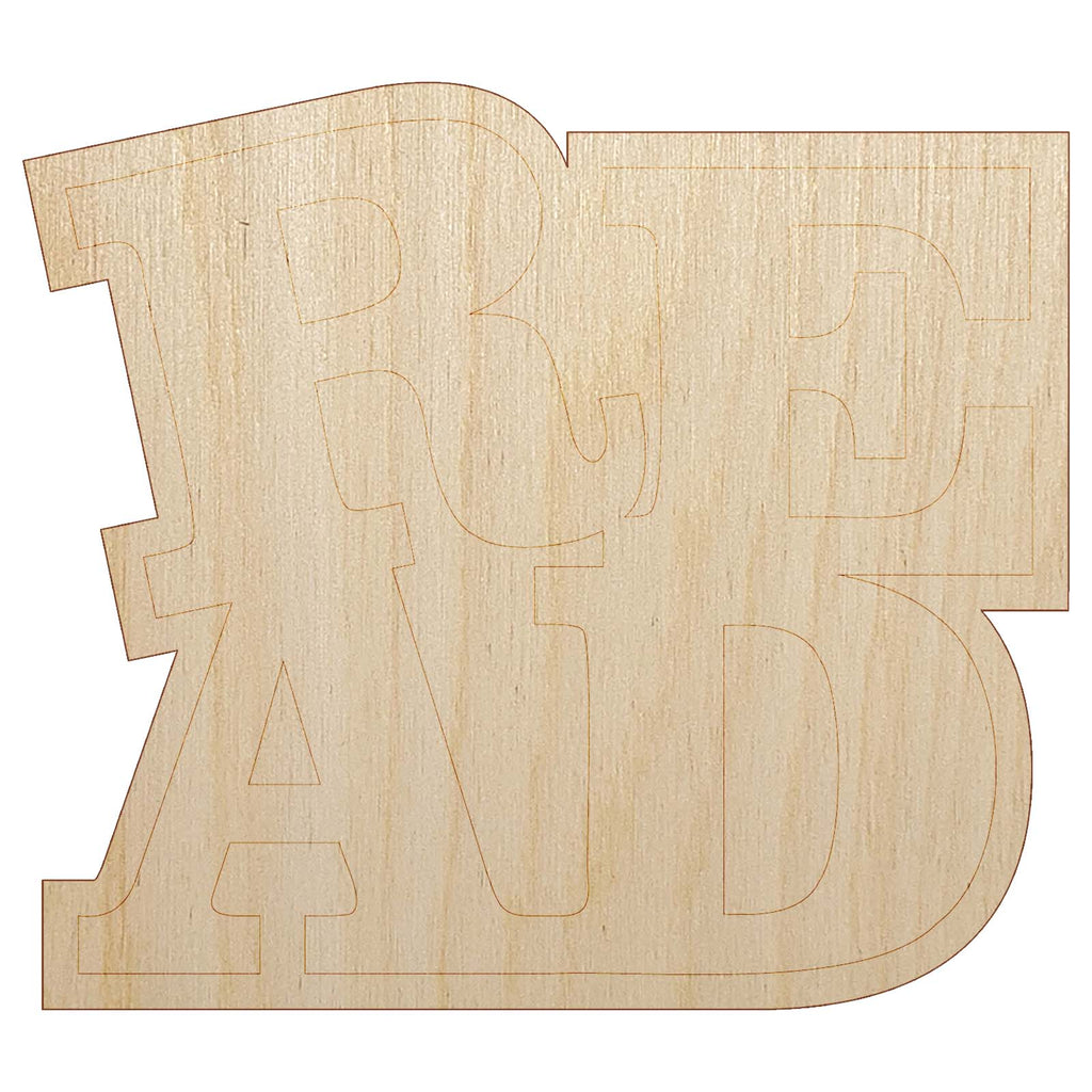 Read Stacked Text Unfinished Wood Shape Piece Cutout for DIY Craft Projects