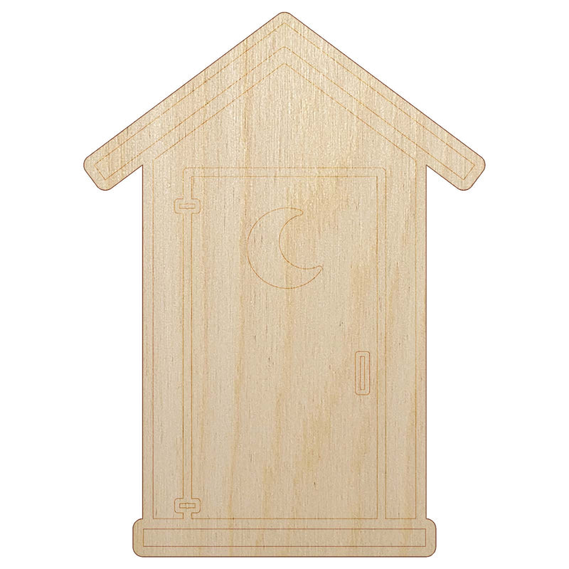 Classic Outhouse Toilet Unfinished Wood Shape Piece Cutout for DIY Craft Projects