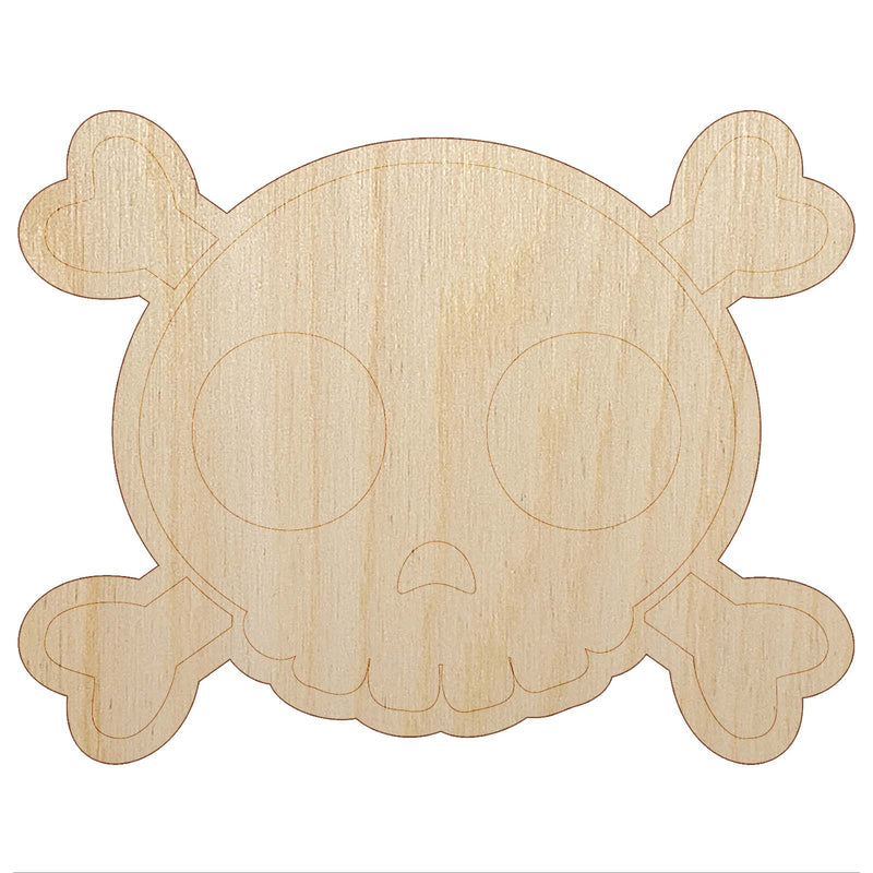 Sniggle Sloth Skull and Crossbones Outline Unfinished Wood Shape Piece  Cutout for DIY Craft Projects