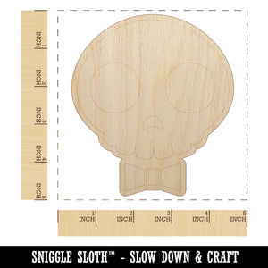 Dapper Skull with Bowtie Unfinished Wood Shape Piece Cutout for DIY Craft Projects