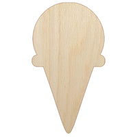 Ice Cream Cone Silhouette Unfinished Wood Shape Piece Cutout for DIY Craft Projects