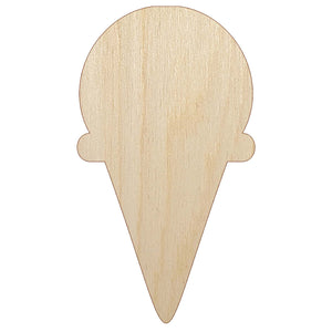 Ice Cream Cone Silhouette Unfinished Wood Shape Piece Cutout for DIY Craft Projects