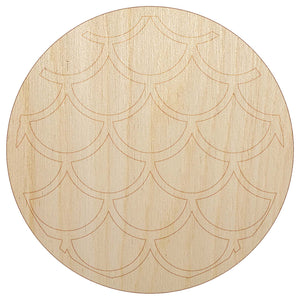 Mermaid Dragon Fish Scales Circle Unfinished Wood Shape Piece Cutout for DIY Craft Projects