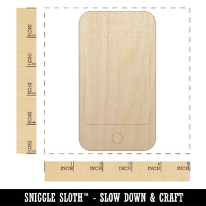 Mobile Tablet Phone Unfinished Wood Shape Piece Cutout for DIY Craft Projects