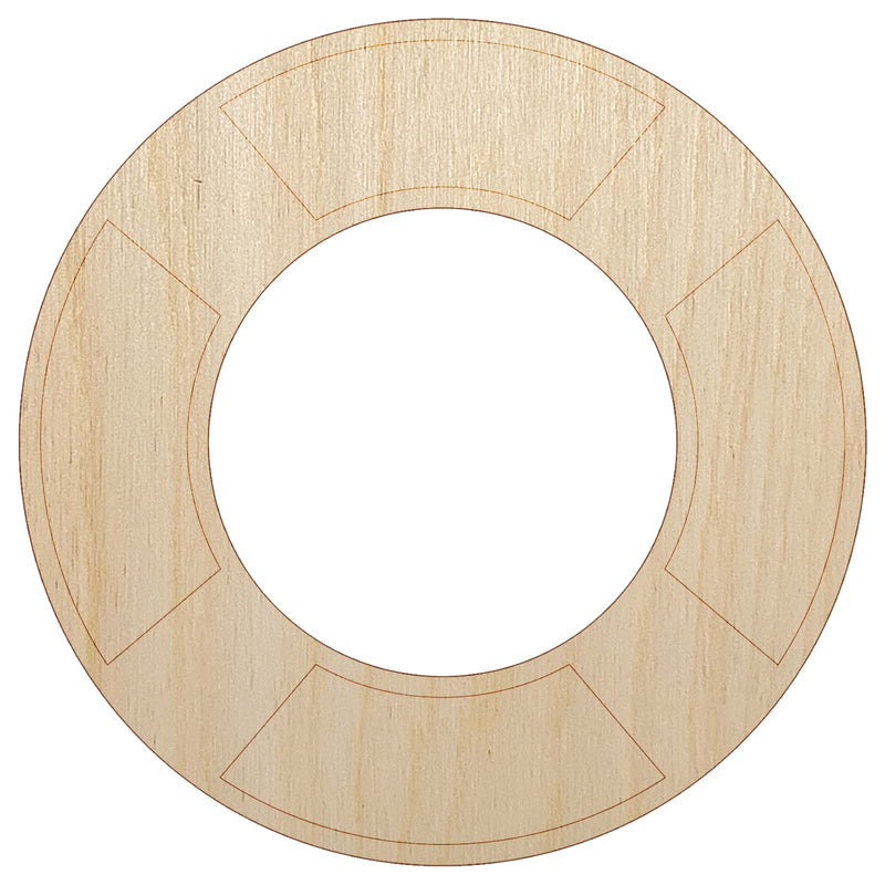 Nautical Lifesaver Unfinished Wood Shape Piece Cutout for DIY Craft Projects