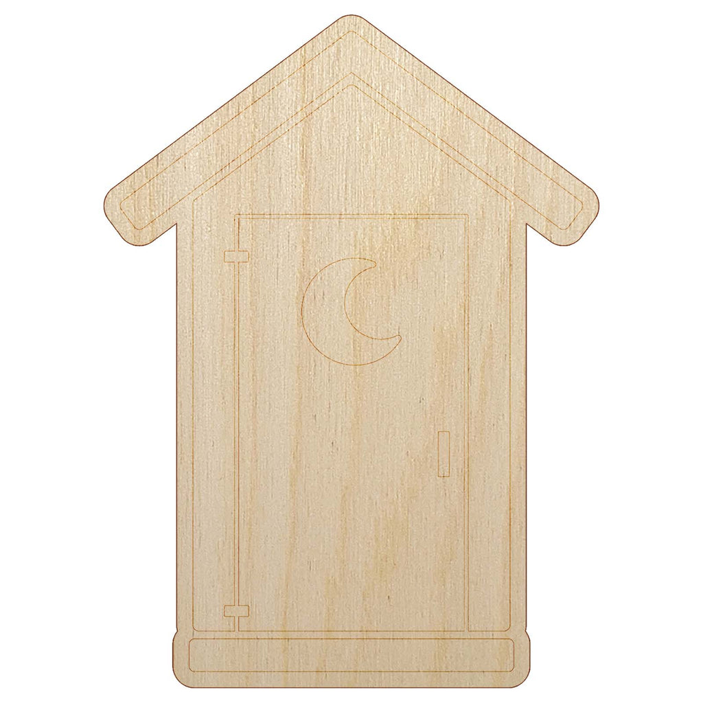 Outhouse Silhouette Toilet Unfinished Wood Shape Piece Cutout for DIY Craft Projects