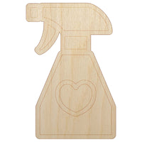 Spray Bottle with Heart Unfinished Wood Shape Piece Cutout for DIY Craft Projects