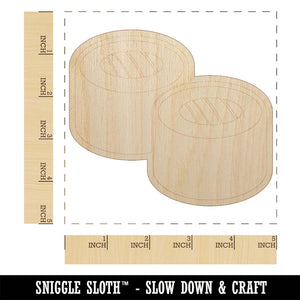 Sushi Roll Pair Unfinished Wood Shape Piece Cutout for DIY Craft Projects